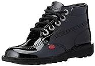 Kickers Womens Kick Hi Classic Boots, Extra Comfortable, Added Durability, Premium Quality Ankle, Black Black Patent, 7 UK