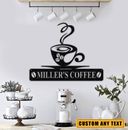 Personalized Coffee Metal Bar Sign, Custom Cafe, Home,Kitchen Housewarming Decor