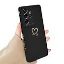 Newseego Samsung Galaxy S21 Ultra Case for Girls Women, Cute Love Heart Pattern Phone Case Flexible Liquid Silicone Shockproof Protective Bumper Cover for Samsung Galaxy S21 Ultra-Black