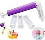 YOMIQIU Manual Airbrush for Cakes Glitter Decorating Tools, DIY Baking Cake Airbrush Pump Coloring Spray Gun with 4 Pcs Tube, Kitchen Cake Decorating Kit for Cupcakes Cookies and Desserts