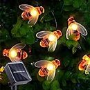 XERGY Solar String Lights Waterproof 30 LED 8 Mode Cute Bee Lights Outdoor Lights Starry Fairy Lights,Wedding Home Gardens Patio Party Christmas Tree Decor(Warm White)
