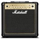 Marshall MG15GR Amplificador combinado de guitarra con reverberación, de práctica adecuado para guitarra eléctrica, Negro y dorado, With Reverb, 15W