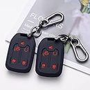 JKCOVER 2PCS Smart Key Fob Case Cover Compatible with 2019 2020 2021 2022 Chevrolet Chevy Silverado and GMC Sierra 1500 2500HD 3500HD Accessories Silicone Black Remote Key Chain Protector (5 Button)