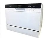 SoloRock 6 Settings Countertop Dishwasher, Digital Display, White Color
