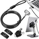 AboveTEK Laptop Lock, Tablet Lock Security Cable, 2 Keys Durable Steel iPad Locking Kit w/Adhesive Anchors, Anti Theft Hardware Protection for iPhone Mobile Notebook Computer Monitor Mac Book Laptop