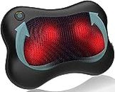 Zyllion Back and Neck Massager with Heat - 3D Deep Tissue Shiatsu Massage Pillow for Chair, Car and Muscle Pain on Whole Body: Shoulders, Calf, Foot, Legs, Arms (NOT Cordless) - Black (ZMA-13-BK)