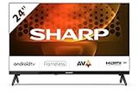 SHARP 24FH6EA 24" LED Smart TV, frameless, HD Ready Android 11, DVB-T2/S2, Wi-Fi, 3xHDMI 2.1, 2xUSB, Chromecast integrato, Dolby Digital Plus, DolbyAC-4, Nero