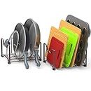 SimpleHouseware 2 Pack 3 Section Holder Cookware Organizer Rack for Kitchen Cabinet, Bronze