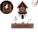 Three Secondz Open And Close Door Cuckoo Bird Analog Wall Clock Without Glass Plastic Clock Full Brown 31W X 52H Cm (Pack Of 1)