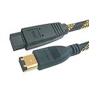 MX FIREWIRE IEEE 1394B 9 PIN TO 6 PIN CORD GOLD PLATED WITH NYLON MESH (BILINGUL) - 1.5 meter - MX 3273