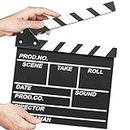 Film Clapperboard, Scene Clapperboard 30 x 27cm Easy Wipe Black Clap Board for Movie Props TV Series Shoot Props Commercials