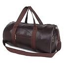 CROSSBOW Stylish Artificial Leather Duffle Sports Bag/Gym Bag for Men & Women with Shoes Compartment - 6 Month Warranty (Brown)
