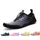 Zapatillas de Trail Ligeras Zapatos Descalzos para Hombre Mujer Respirable Secado Rápido Exterior Interior Gym Asfalto Playa Montaña Negro 39EU