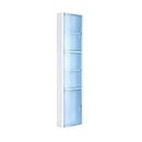 TATAY 4480000 - Armoire auxiliaire verticale pour salle de bain avec 3 portes et 5 étagères, plastique polypropylène, bleu, 22 x 11 x 90 cm