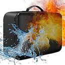 Fireproof Document Bag with Zipper Closure Fire & Water Resistant Money Bag Storage Pouch Organizer Case Home Office Travel Safe Bag for Documents Files Money Cards Passport Valuables-POOWE