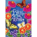 Coveimes Bless This Home Bright Flowers Garden Flag House Yard Banner
