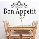 Wall Sticker Art Decal Vinile Murale Buon Appetito French Kitchen Room Home Feature Art Poster Paper 59*27 Cm