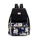 YANAIER Fashion Backpack For Women Ladies Water Repellent Nylon School Shoulder Purse Casual Daypack Rucksack Blue rose