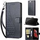 SATURCASE Case for Apple iPhone 6 Plus / 6S Plus, S-Cube PU Leather Flip Magnet Wallet Stand Card Slots Hand Strap Protective Cover for Apple iPhone 6 Plus / 6S Plus (BL-Black)