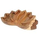 Soulnioi Lotus Shaped Crystal Holder Tray, Wooden Jewelry Display Tray, Lotus Crystal Diapaly Shelf for Gemstones Storage, Table Coaster, Biscuit