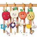 OR OR TU Baby Toys for 3 6 9 12 Months, Hanging Toys Fruit Rattles Infant Newborn Stroller Mobile Toys Car Seat Crib Plush Wind Chime for Boys Girls