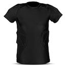 WEARCOG Adult & Youth Padded Compression Shirt for Men's & Boy's | Protective Gear, Rib Shoulder Protector for Football, Black, Small