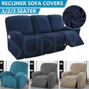 Recliner Sofa Chair Cover Velvet Reclining Couch Slipcover Stretch 1 2 3 Seater