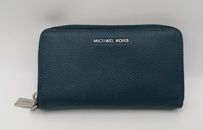 Michael Kors Women's Teal Blue Full Zip Wallet Good Used Condition