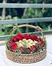 DESIGN MAGNIFIQUE Metal Meshwire Hamper Shagun Basket/Tray Platter For Packing & Serving Fruits, Sweets & Gifts (8 Inch) Round,Rose Gold