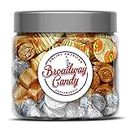 Broadway Candy Sweets Jar 500g - Hershey's Kisses, Reese's Mini Cups, and Rolos - Individually Wrapped American Sweets - Mini Chocolates in Gold & Silver - Approximately 70 Pieces