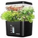 Indoor Garden Hydroponic Growing System: Ahopegarden Plant Germination Kit Aeroponic Herb Vegetable Flower Growth Countertop with Grow Light - Planter Grower Rise Harvest for Kitchen Home Gardening