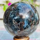 353 g bola de curación de esfera de cristal de piedra astrofilita natural fuegos artificiales