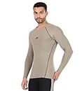 ReDesign Apparels Men Compression Top Tshirt Full Sleeve Nylon Tights (X-Large(40-42inch Chest), Pista)