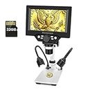 Coin Microscope,5.5" LCD Digital USB Microscope with 32G TF Card,Micsci Coin Magnifier 1000X 1080P Handheld Video Camera,PC View,Rechargeable Battery,Fill Lights for Adults Kids Soldering Error Coins