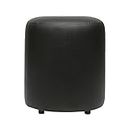 Columbus First Furniture Britto 30461 Ottoman for Living Room Bedroom Upholstered Foam Cushioned Sitting Frame in Wood Faux Leather Black Round pouffe Stool-15 Inch Diameter-1 Unit