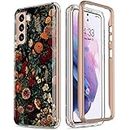 Esdot for Samsung Galaxy S21 Case,Military Grade Passing 21ft Drop Test,Rugged Cover with Fashionable Designs for Women Girls,Shockproof Protective Phone Case for Galaxy S21 6.2" Flower Garden