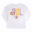 Girls Youth Gameday Couture White Minnesota Golden Gophers PoweredBy Go Girl Long Sleeve T-Shirt