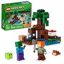 LEGO Minecraft The Swamp Adventure 21240, Building Game Construction Toy with Alex and Zombie Figures in Biome, Birthday Gift Idea for Kids Ages 8+