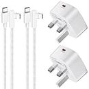2Pack 25W Charger Plug and Cable for Samsung Galaxy A25 5G/A15 A05S A53 A23 A33/S24/S24 Plus/S24 Ultra/S23 S23+ A55 A35,iPhone 15/15 Pro/15 Pro Max,Super Fast Charging Mobile Phone Mains USB C Adapter