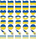 40 Pcs Ukraine Flag Autocollant, Support Ukraine Tatouage temporaire, Ukraine Flag Face Autocollants Imperméable à l’eau Fans de football Autocollants