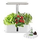 Hydroponics Growing System, WADEO Indoor Herb Garden Starter Kit with LED Grow Light, Plant Germination Kits 10 Plant Pots for Home Kitchen, Automatic Timer Germination Kit