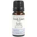 Nikura - Fresh Linen (Floral) Fragrance Oil - 10ml | Perfect for Diffuser for Home, Soap Making, Candle Making, Wax Melts | Bath Bombs, Pot Pourri Refresher Oil, Perfume Scents, Burner Oil | UK Made