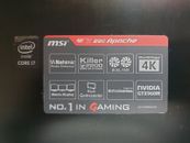 MSI GE72 2QC Apache Gaming Laptop 8G Ram, 128G SSD & 500GB HDD for parts only