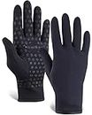 TrailHeads Women’s Running Gloves | Touchscreen Gloves | Power Stretch Winter Running Accessories (Solid Black, Small)