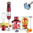 Immersion Blender 5 in 1 Hand Blender, Abuler 800W Hand Mixer Stick, 12 Speed Handheld Blender 304 Stainless Steel, with Mixing Beaker, Chopper, Whisk and Milk Frother for Soup, Baby Food, Sauce