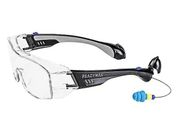 Nuevas gafas de seguridad ReadyMax Fitover marco negro lentes transparentes con protección auditiva