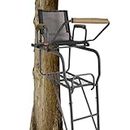 KUAFU 15.5' Ladder Tree Stand Single Ladder Stand Hunting Game Deer with Mesh Seat Hunting Gear Equipment Steel