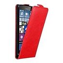 cadorabo Case works with Nokia Lumia 640 XL in APPLE RED - Flip Style Case with Magnetic Closure - Wallet Etui Cover Pouch PU Leather Flip
