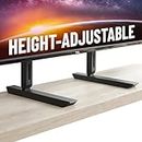 ECHOGEAR Universal Large TV Stand - Height Adjustable Base for TVs Up to 77" - Wobble-Free Replacement Stand Works w/Any TV Including Vizio, TCL, Samsung & More - Flat Design Compatible w/Soundbars