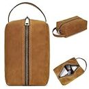 CataPurus Electronic Organizer Bag, Top Grain Leather, Retro Vintage Design, Subsize Handmade, Portable Travel Electronic Accessories Storage Cases for Phone, Cables, Chargers, Hard Drive, Cosmetics
